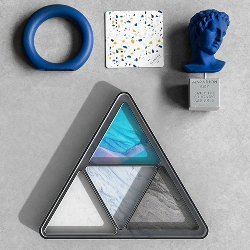

N0HE Multi-purpose Triangle Platter Epoxy Resin Mold Fruit Nut Storage Tray Silicone Mould DIY Crafts Home Decorations Mold