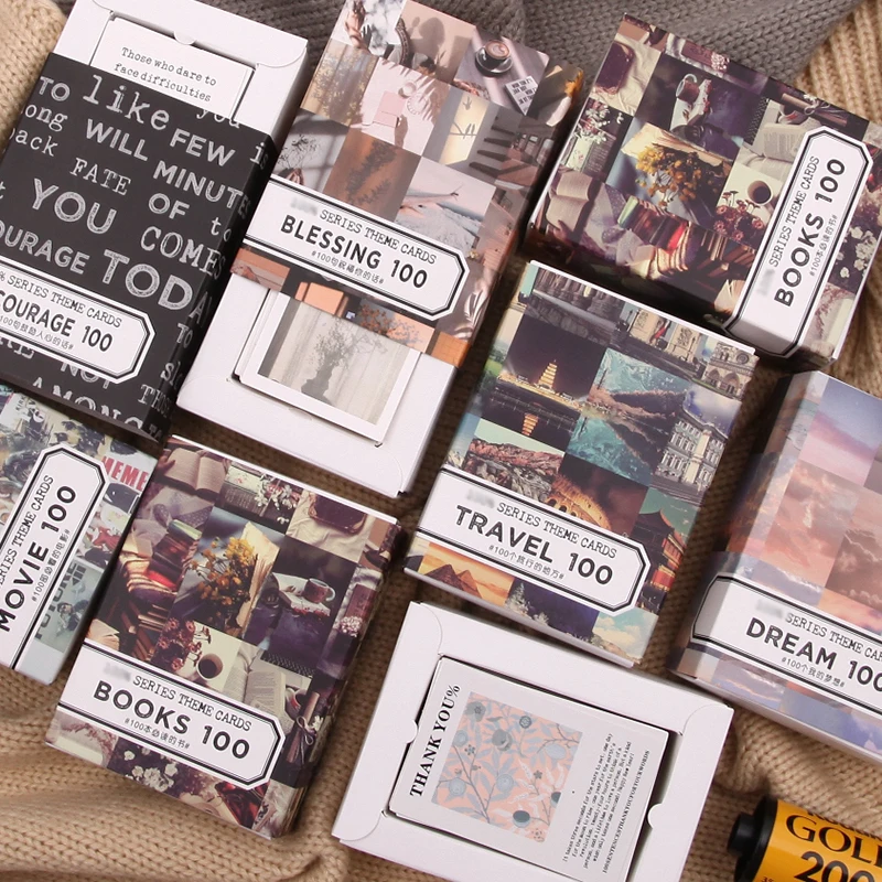 100 шт./кор. книга темы коллаж Материал изготовление бумажных карточек мусор