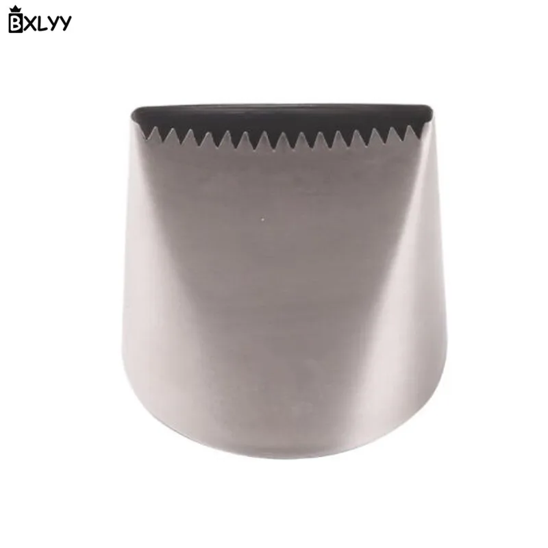 SILVER BXLYY Большая насадка из нержавеющей стали Двусторонняя конструкция плоская зубчатая насадка для крема DIY Инструменты для украшения торта кондитерские изделия для выпечки Kitchen.8z - Цвет: SILVER