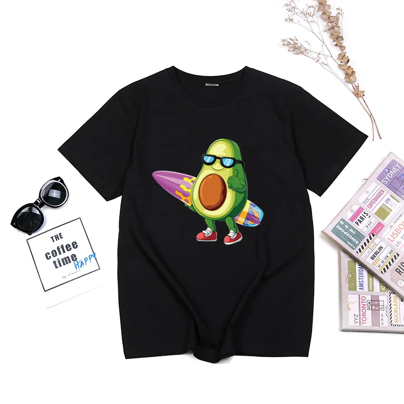 

Summer T Shirts Women Streetwear Avocado Printed Graphic Tee Tops Funny Vintage Casual T-shirts Top