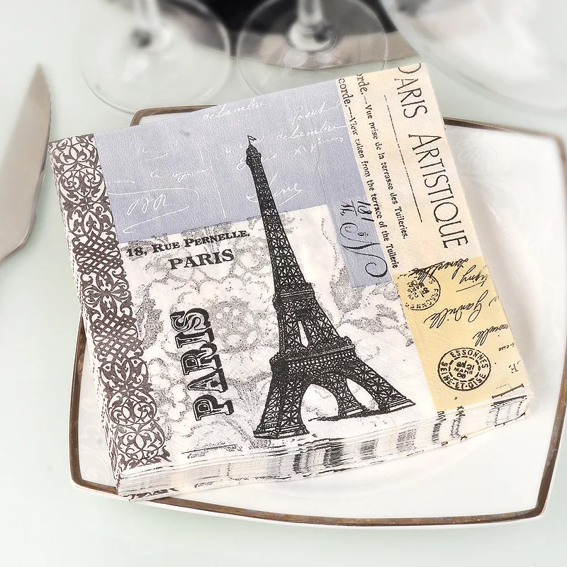 Прямая продажа с фабрики] Цветная салфетка изображением Эйфелевой башни ткань