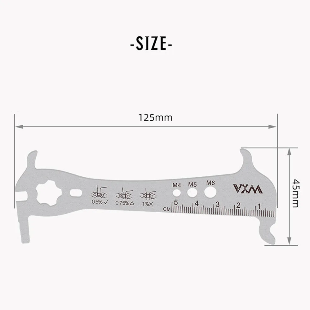 Инструмент для проверки износа цепи велосипеда VXM, совместимый с цепями Shimano, Sram, KMC и другими от 7 до 11 скоростей.
