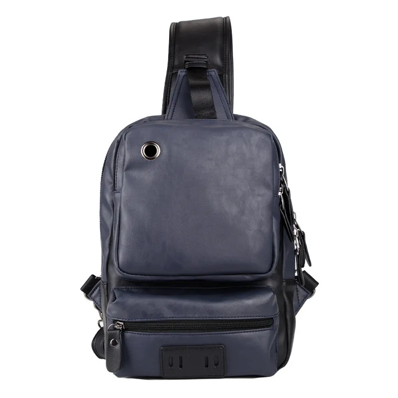 

Vintage Men's Shoulder Bag Leather Crossbody Chest Bags for Men Large Purse Sports Hiking Cross Body Phone Pouch Bolsos Hombre