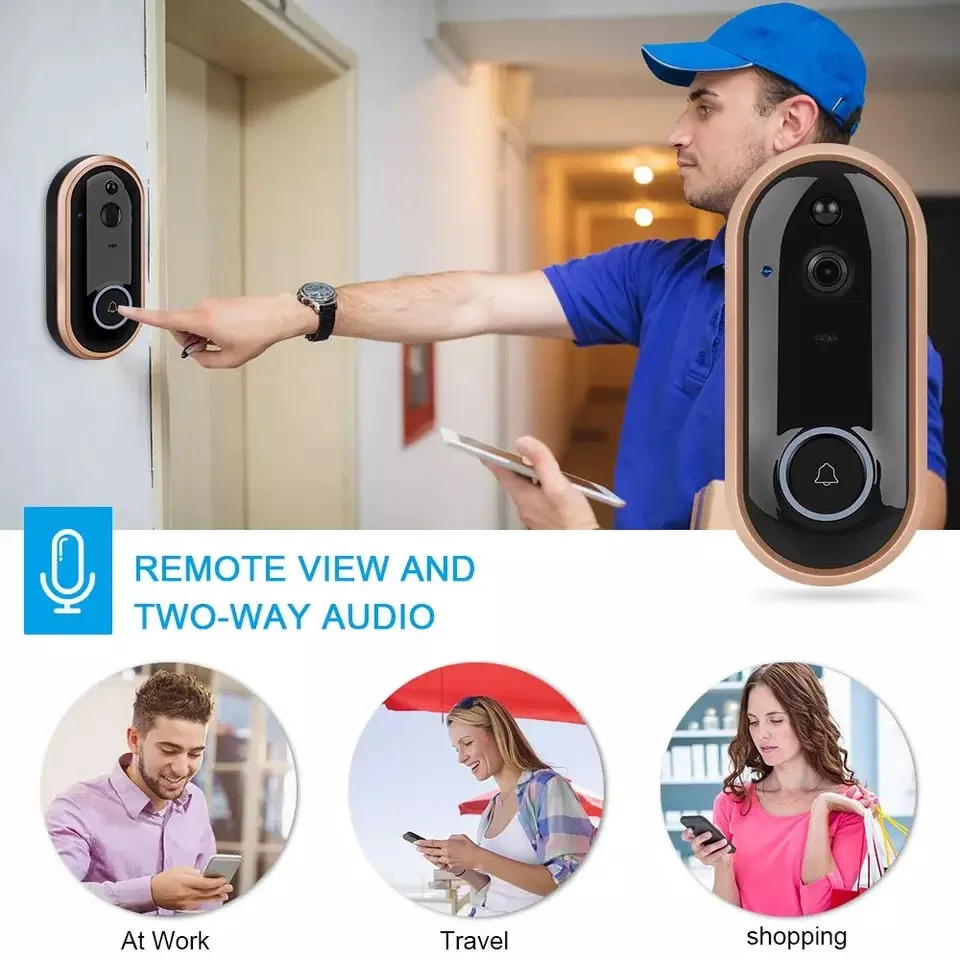 TEXOSA видео дверной звонок Домофон Система Wi-Fi беспроводной IP-камера 1080P