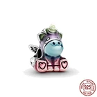 2021 Новый стерлингового серебра цветастой радуги Бруно амулет в виде единорога бусинки Подходит европейской Пандоре обаятельные браслеты с подвесками Браслеты ювелирные изделия аксессуары