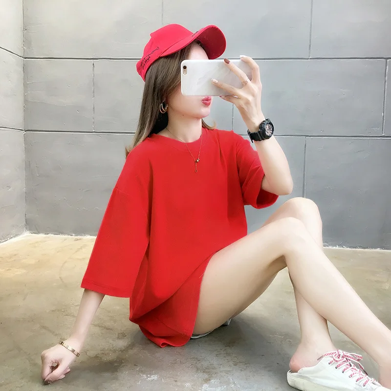 

High quality Cotton T-shirt Fox Print Casual t shirt Women Shirt Short Sleeve White