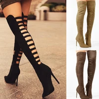 sexy womens long boots 10cm womens autumn heels shoes over the knee thigh high heel boats female stretch shoe for women 2021