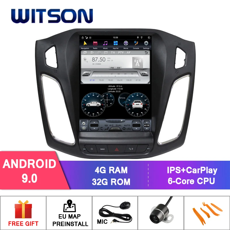 

WITSON Android 9.0 TESLA STYLE For FORD FOCUS 2013-2017 4GB 32GB GPS NAVIGATION AUTO STEREO VERTICAL SCREEN+DAB+OBD+TPMS