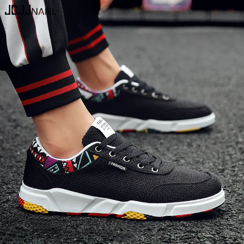 Повседневная Вулканизированная обувь для мужчин прошитая парусиновая на