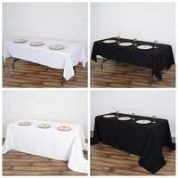 6ft 8ft rectangle tablecloth wedding white hotel table cloth table cover overlay seamless tablecloth polyester