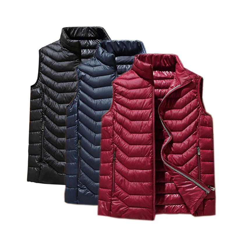 Жилет Lusumily Женский зимняя Ультралегкая куртка однотонный белый пуховик на