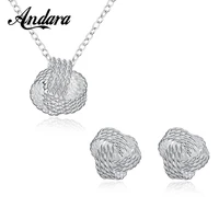 new 925 silver jewelry set silver necklace earring set for woman charm jewelry gift