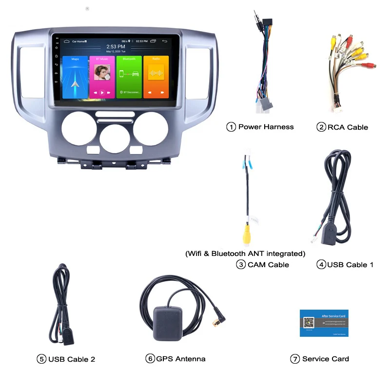 

Car Radio for Nissan NV200 2016-2018 9 inch Android 10 2.5D Tempered HD Touchscreen with Bluetooth USB WIFI support SWC no dvd