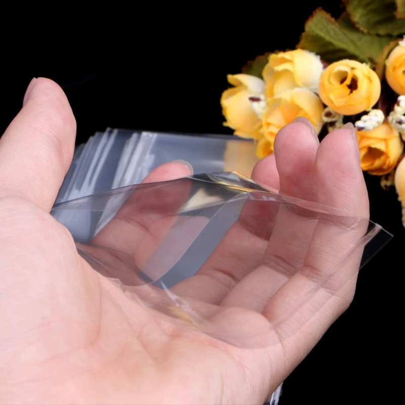 

Clear Transparent Plastic Self Adhesive Seal Bag Resealable Poly Bags X7JB