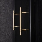 Новая китайская дверь из чистой латуни для гардероба, выдвижной ящик, Скандинавская длинная ручка, Золотая легкая Роскошная латунная ручка