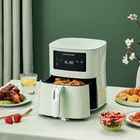 Умная фритюрница без масла, многофункциональная электрическая фритюрница для приготовления пищи с антипригарным покрытием, с таймером на 4 л, прочная металлическая фритюрница