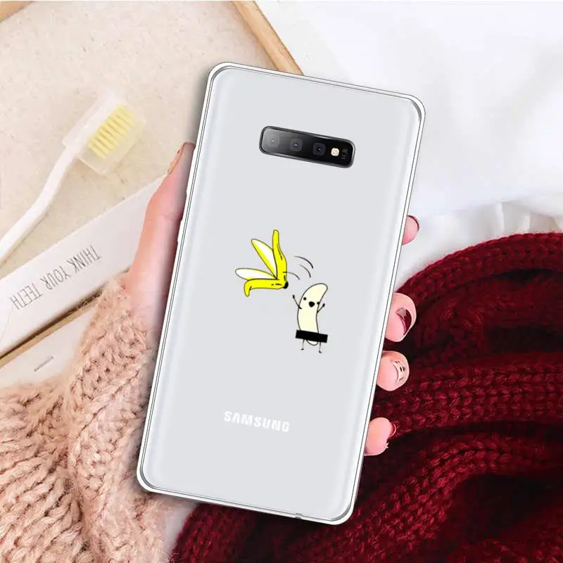 

Funny Banana Avocado Phone Case Transparent for samsung A 21s 50 51 71 S 8 9 20 20fe note 10 20 ultra plus