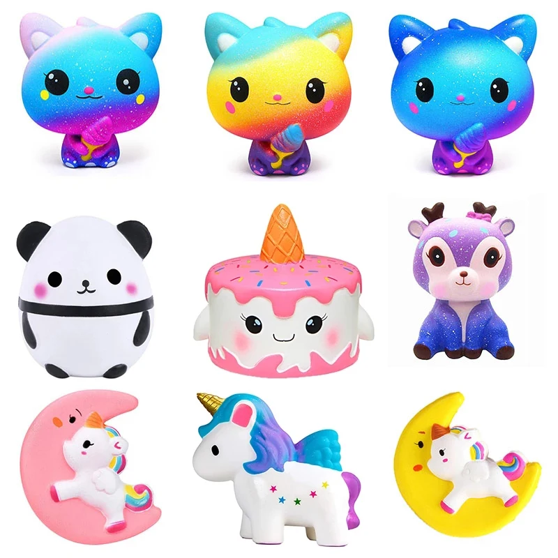 

Jumbo Kawaii Popcorn Unicorn Cake Squishy Donut Fruit Squishi Slow Rising Stress Relief Squeeze Toys for Baby Kids Charisma Gift