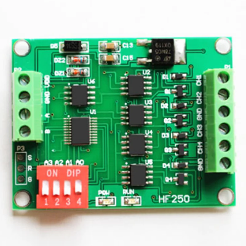 

0-20ma 4-channel DA generator RS485 communication current signal generator signal transmitter