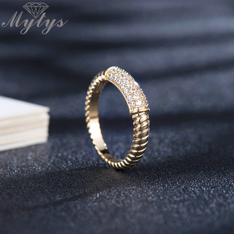 Mytys новый дизайн кольцо для кабеля проложить установка кристалл обручальное