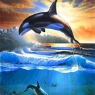 DIY Алмазная мозаика Кита Дельфин рукоделие полная квадратная алмазная живопись вышивка крестиком Алмазная настенная живопись ZWQ