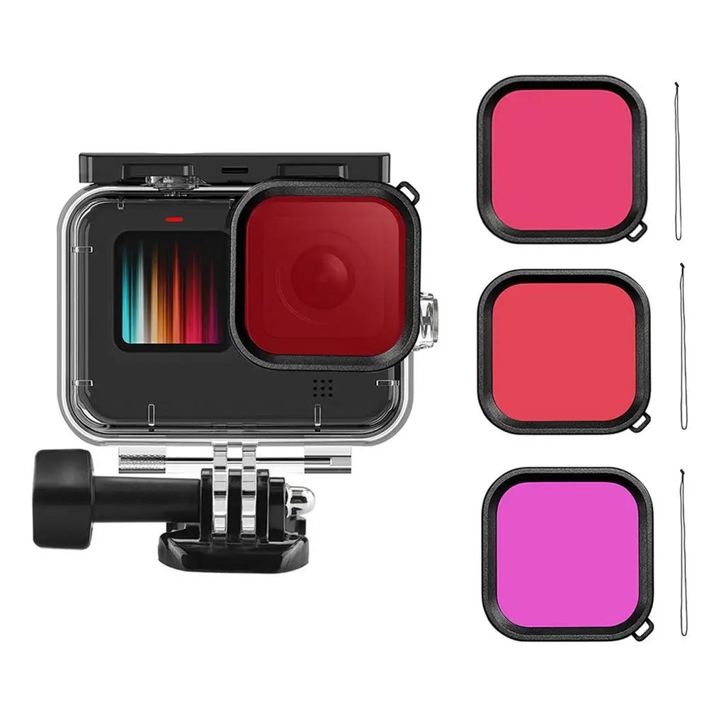 

Для Go pro Hero 9 Аксессуары Водонепроницаемый подводный Корпус чехол Крышка для дайвинга фильтр для объектива для Gopro Hero 9 черная Экшн-камера