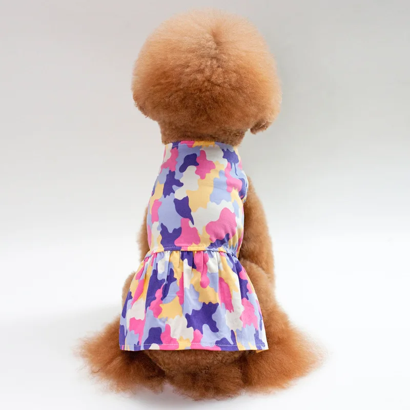 Весенняя и летняя одежда для отдыха собак стильная дышащая камуфляжная юбка с