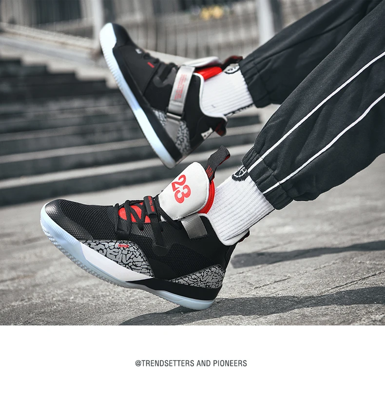 Basketball Shoes Men Women High-top Sports Air Cushion Hombre Athletic Mens Shoes Comfortable Breathable Retro Sneakers