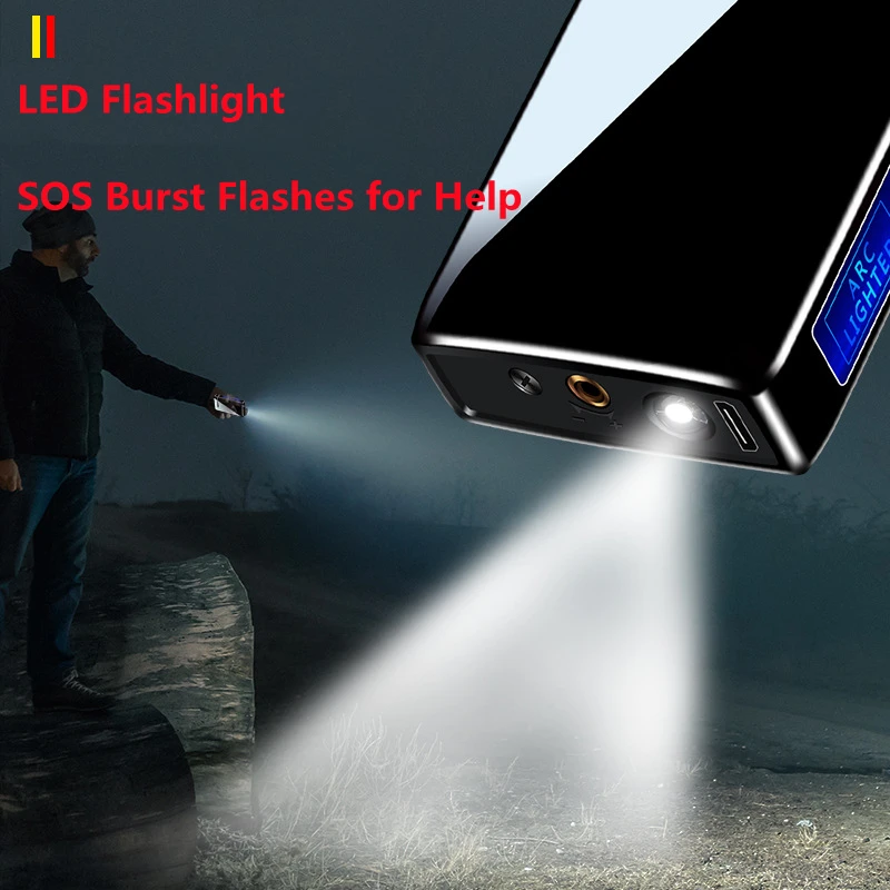 Ветрозащитная металлическая USB-зажигалка зафонарь Галка с двойной плазменной