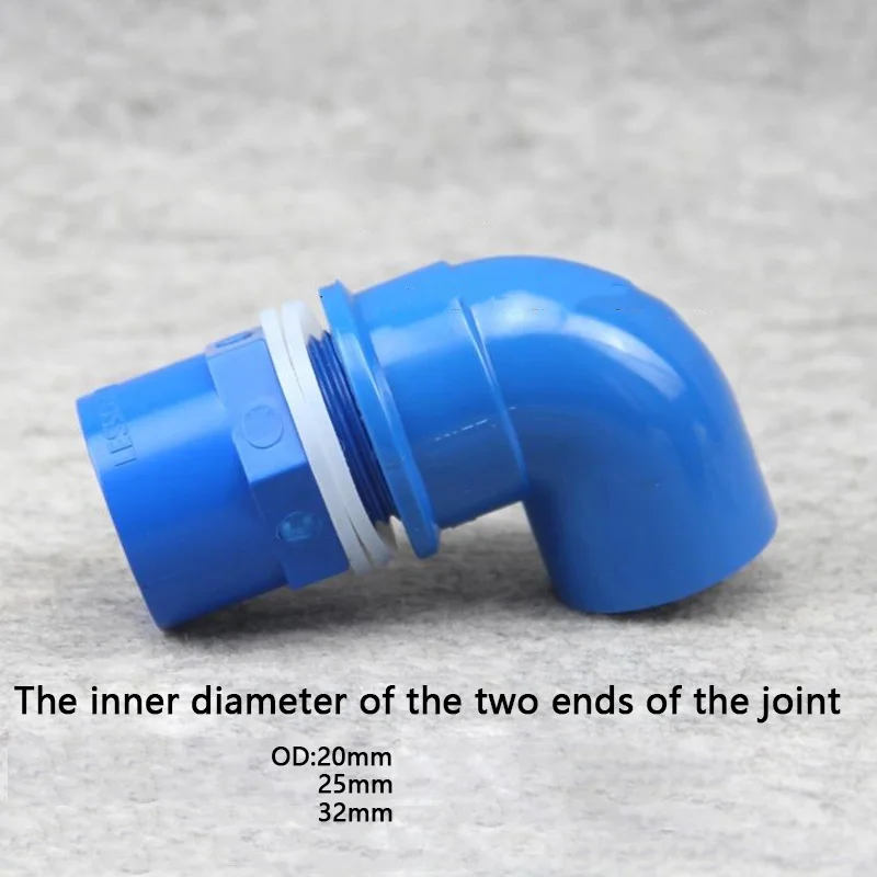 90 градусов локоть ПВХ аквариум Впускной выход фитинг соединительная головка