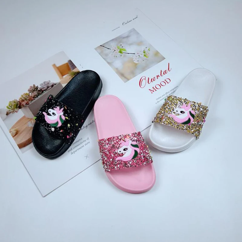 

Kids Slippers Girls Slippers Cute Cartoon Girls Slippers Glitter Soft Sole Girls Slippers Indoor Outdoor Girls Shoes Kids Shoes