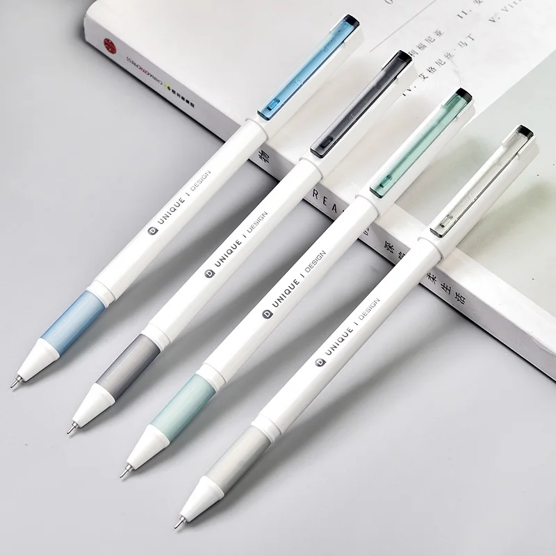 

12pcs/lot Deli 0.5mm Gel Pen Simple Style Needle Pen for School Office Stationery Cute Korean Style Black Ink Pen