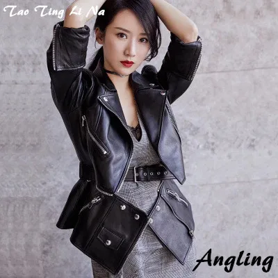 

Top brand Spring 2020 Women Genuine Real Sheep Leather Jacket E45 high quality