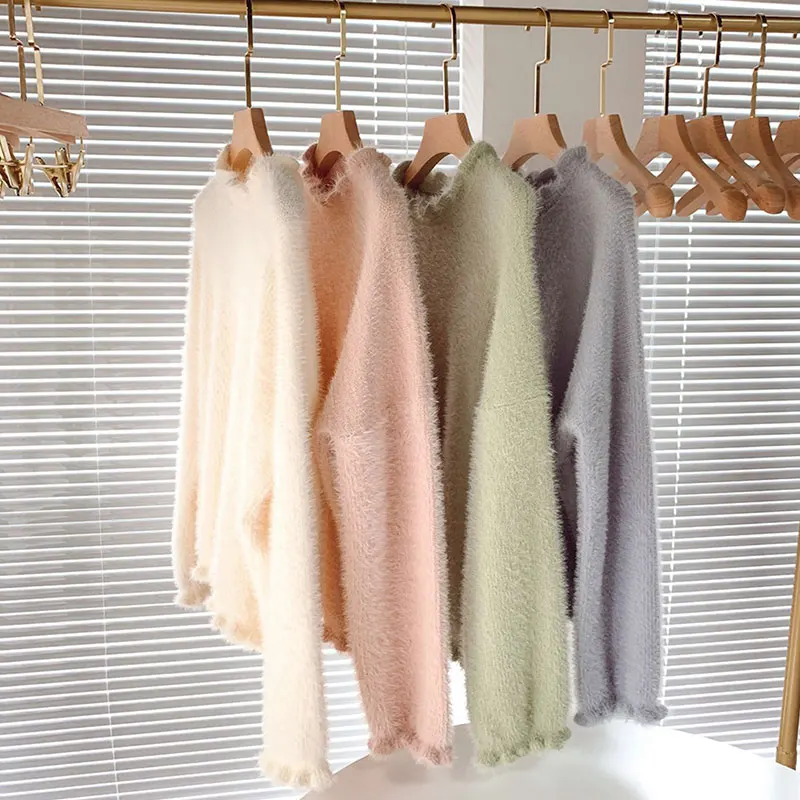 DISIMAN осенние и зимние корейские вязаные свободные пушистые женские свитера