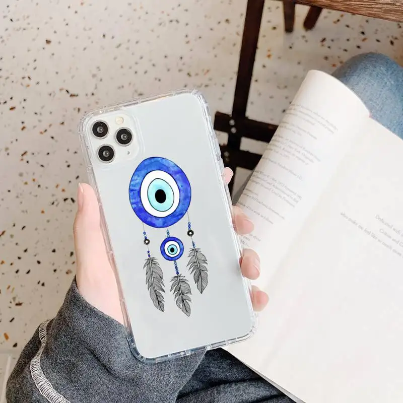 

Blue Evil Eye aesthetics Phone Cases Transparent soft For iphone 5 5s 5c se 6 6s 7 8 11 12 plus mini x xs xr pro max