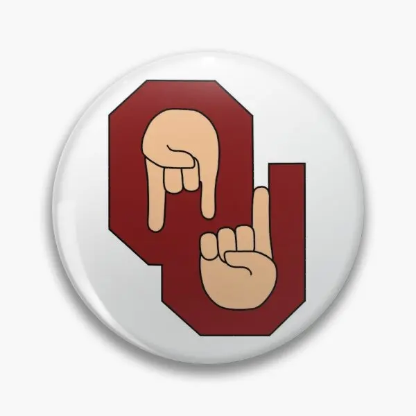 

Ou Horns Down One Oklahoma Customizable Soft Button Pin Funny Decor Creative Cute Brooch Metal Collar Women Badge Clothes