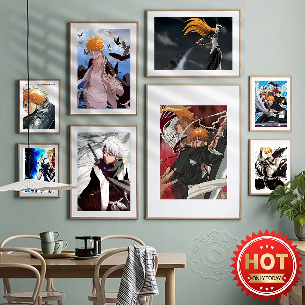 

Japanese Manga BLEACH Wall Decor, Kurosaki Ichigo Art Prints, Kids Gift Decor Poster, Room Wall Stickers, BLEACH Anime Poster