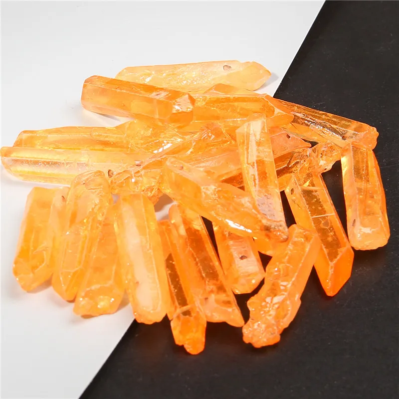 40 мм 10 шт необработанные натуральные желтые мистические титановые кварцевые