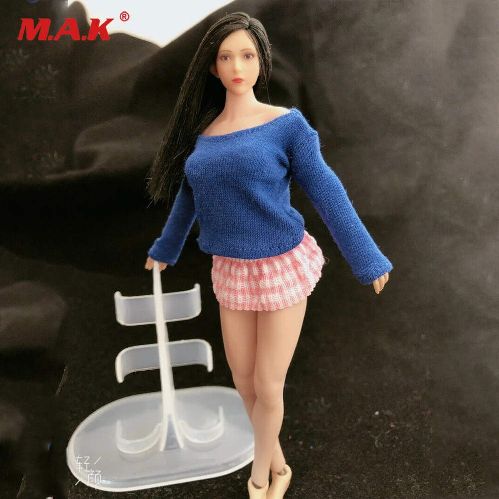 

in stock 1/12 Female Blue Sweater Shirt Clothes Clothing Model for 6" Figure Action Suit