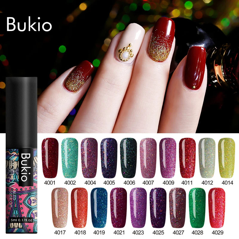 Bukio, 5 мл, УФ-Гель-лак, блестящий неоновый цвет, для маникюра, гибридный, высокое качество, салонный Гель-лак для ногтей, Полупостоянный дизайн ногтей