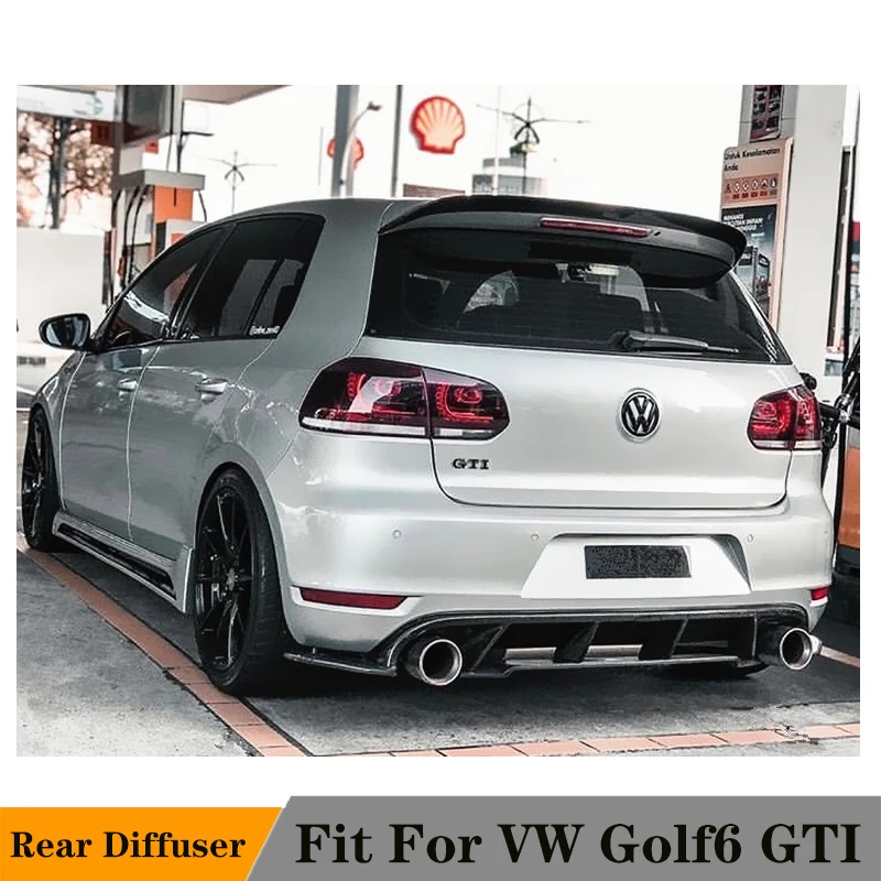 Бампер для Volkswagen Golf 6 VI MK6 GTI 2010 2013 Стайлинг автомобиля Углеволокно задний бампер