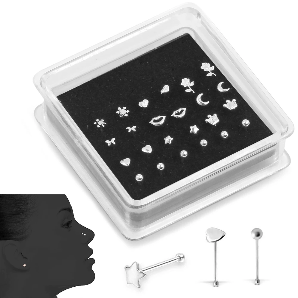 20 шт. шпильки для пирсинга носа шариковая ручка шпилька фотокольца тела женщин и