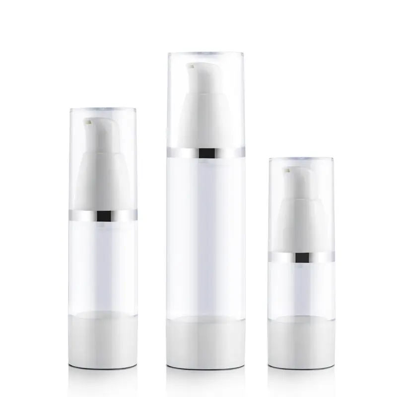 

AS Airless Pump Bottles 15ML 30ML 50ML 80ML 100ML Lotion Pump Refillable Cosmetic Containers F1224