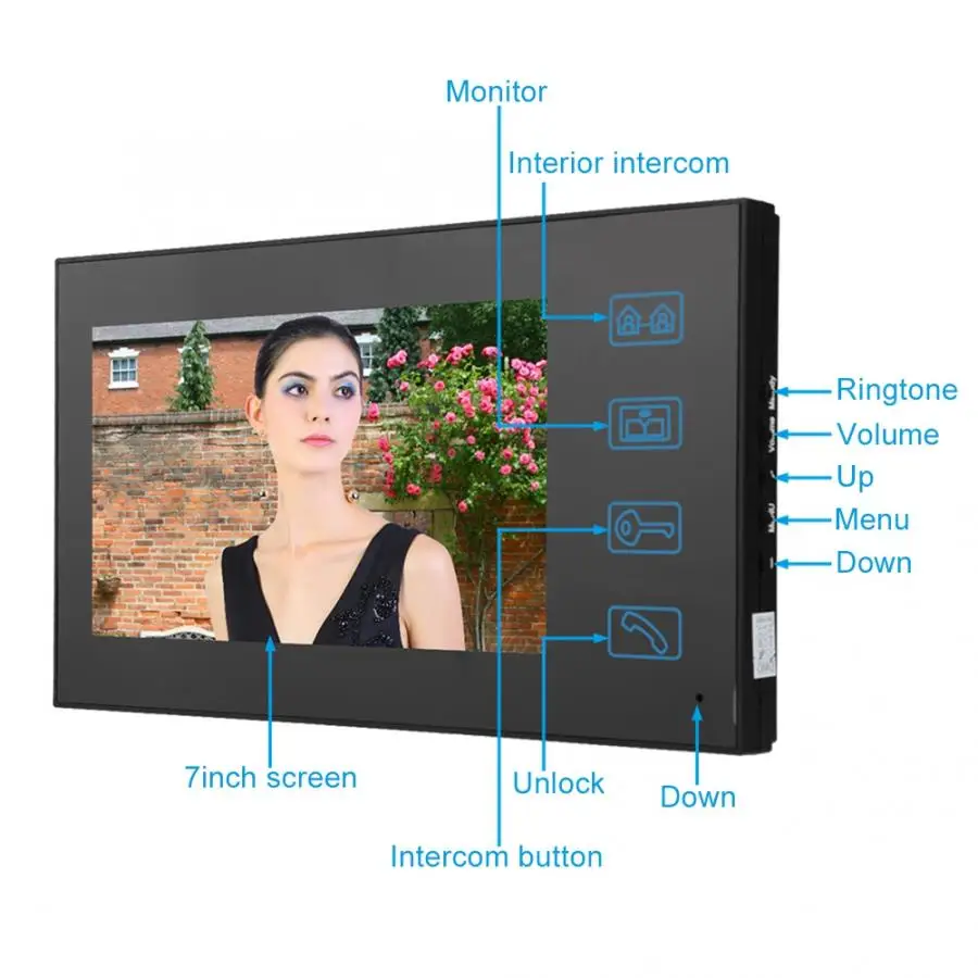Монитор камеры дверной звонок 7 в 2 монитора проводной видео телефон двери ИК