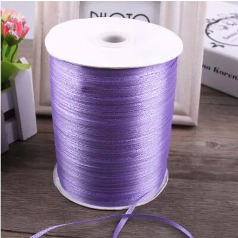 

1/8 дюйма, 3 мм, 880 ярдов/рулон, фиолетовая атласная лента для декоративно-прикладного искусства и шитья, украшение на Рождество, свадьбу, вечер...