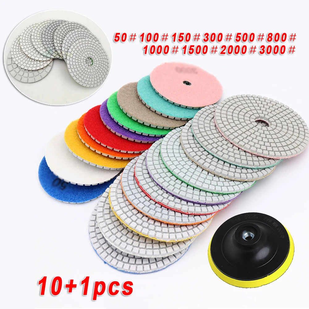 

Grinder Polishing Pad Tool 10pcs 3\\\\\\\" Sanding Disc 50-3000 grit Concrete