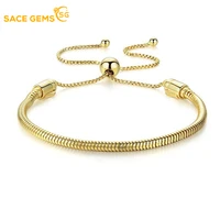 sace gems fashion bracelets for women 100s925 sterling silver plated gold snake bone chain simple style jewelry