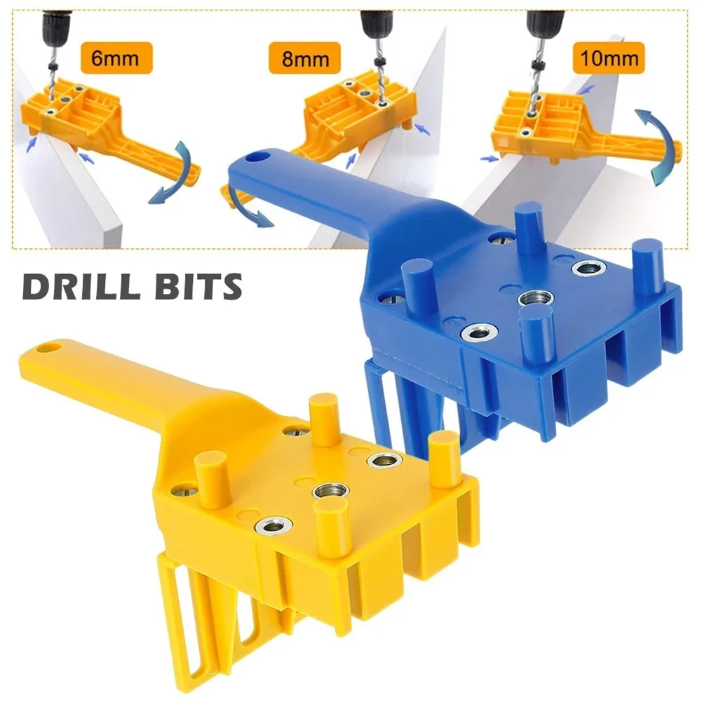 Woodworking Dowel Jig 6/8/10mm Drill Bit Handheld Wood Drilling Doweling Hole Saw Drills Guide Hole Locator For Carpentry