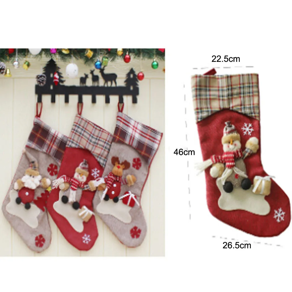 

Colorful Christmas Stocking Sock Non-woven Santa Sacks Xmas Decorations Gift Bag