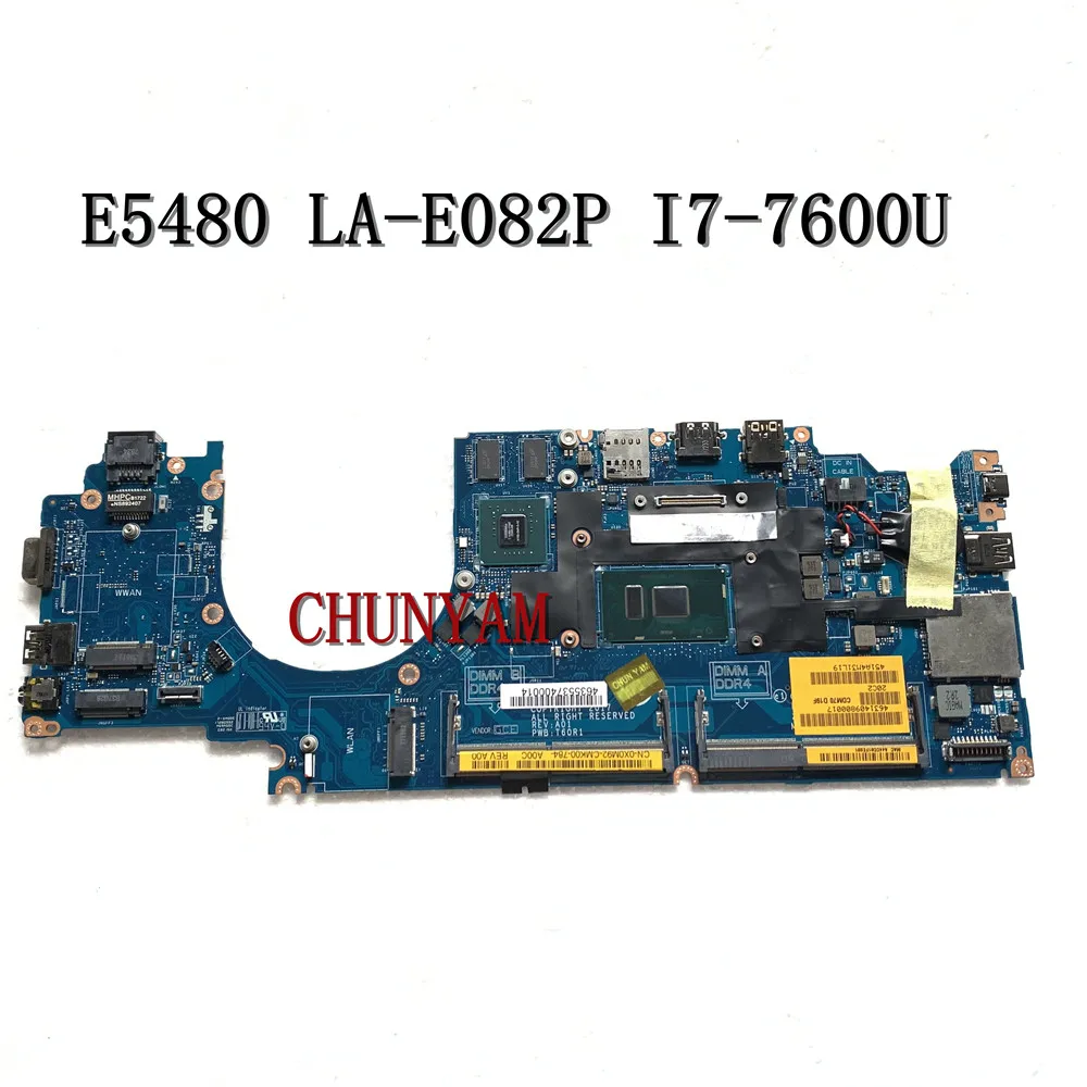 Восстановленная Рабочая материнская плата для ноутбука Dell Latitude 14 5480 E5480 CDM70 I7-7600U
